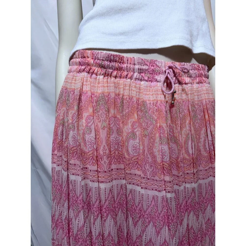 Y2K Ralph Ralph Lauren Silk Maxi Skirt L Paisley Crepe Preppy Heritage 100% Silk - Picture 2 of 7